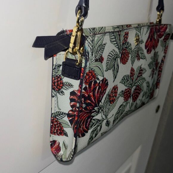 Tory Burch Kerrington navy green red Evergreen floral crossbody purse bag - Picture 4 of 12